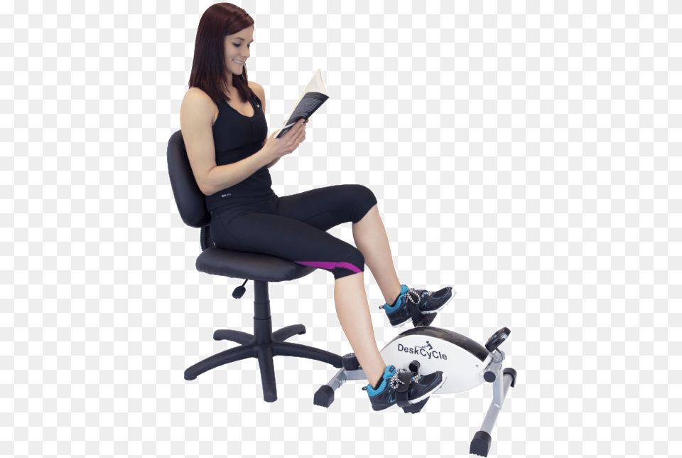 Under Desk Exercise Bike, Adult, Sitting, Shoe, Person Free Png Download