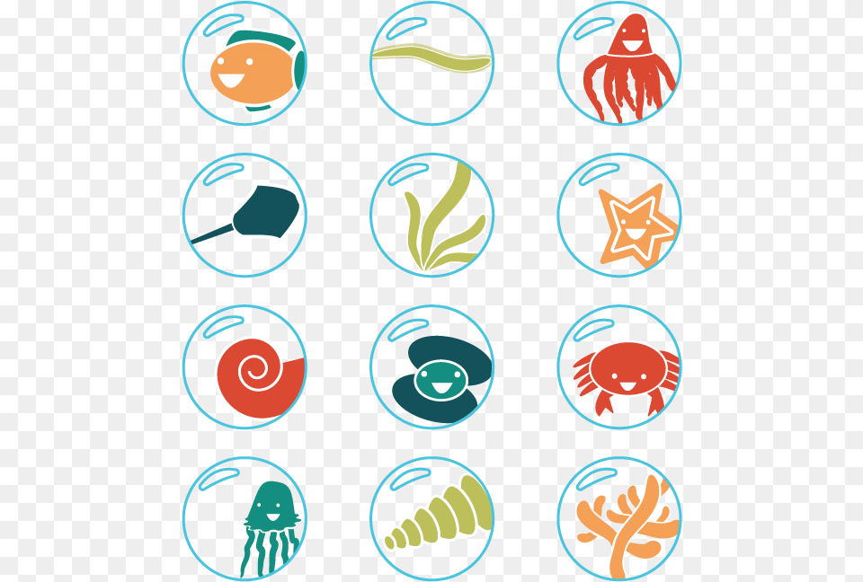 Under The Sea Icon Set, Animal, Sea Life, Food, Seafood Free Png