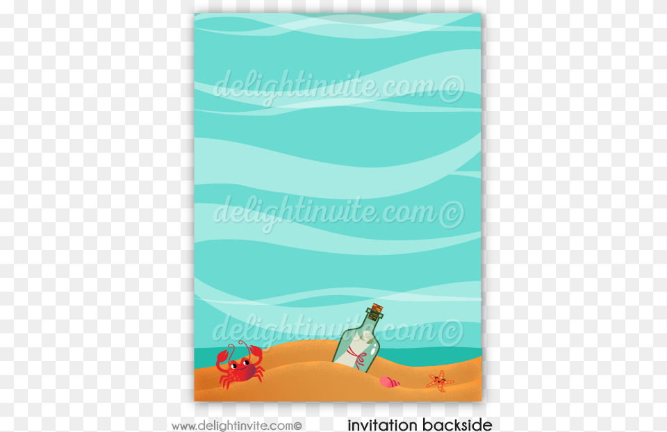 Under The Sea Mermaid Swim Party Invitations Illustration, Bottle, Alcohol, Beverage, Liquor Free Png
