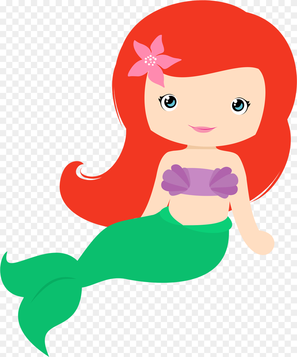 Under The Sea Party Baby Princess Birthday Little Mermaid Cute, Person, Elf, Toy, Doll Png Image