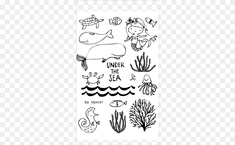 Under The Sea Set Flora Amp Fauna Under The Sea Clear Stamp Set, Book, Publication, Comics, Animal Free Png Download