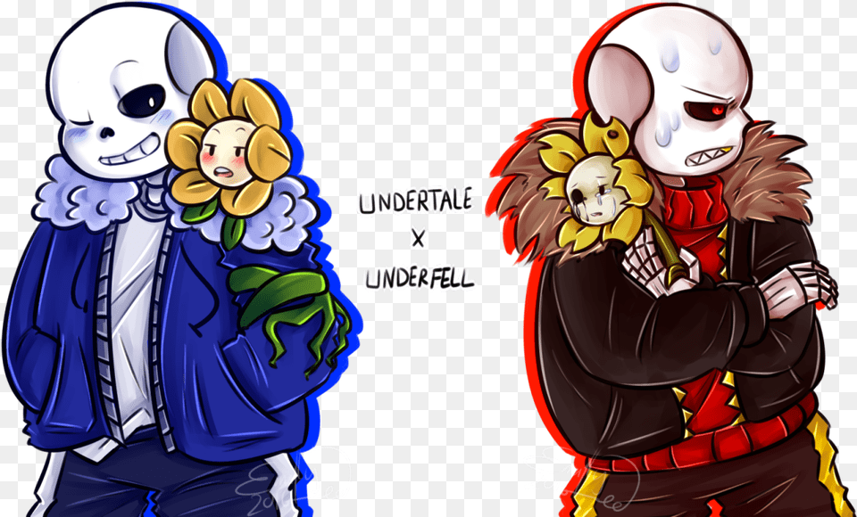 Underfell Sans And Flowey, Book, Comics, Publication, Baby Free Png Download