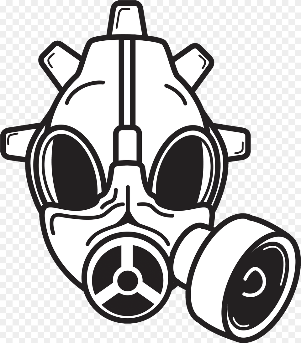 Underground Gaming Gas Mask, Bulldozer, Machine, Stencil Free Png Download