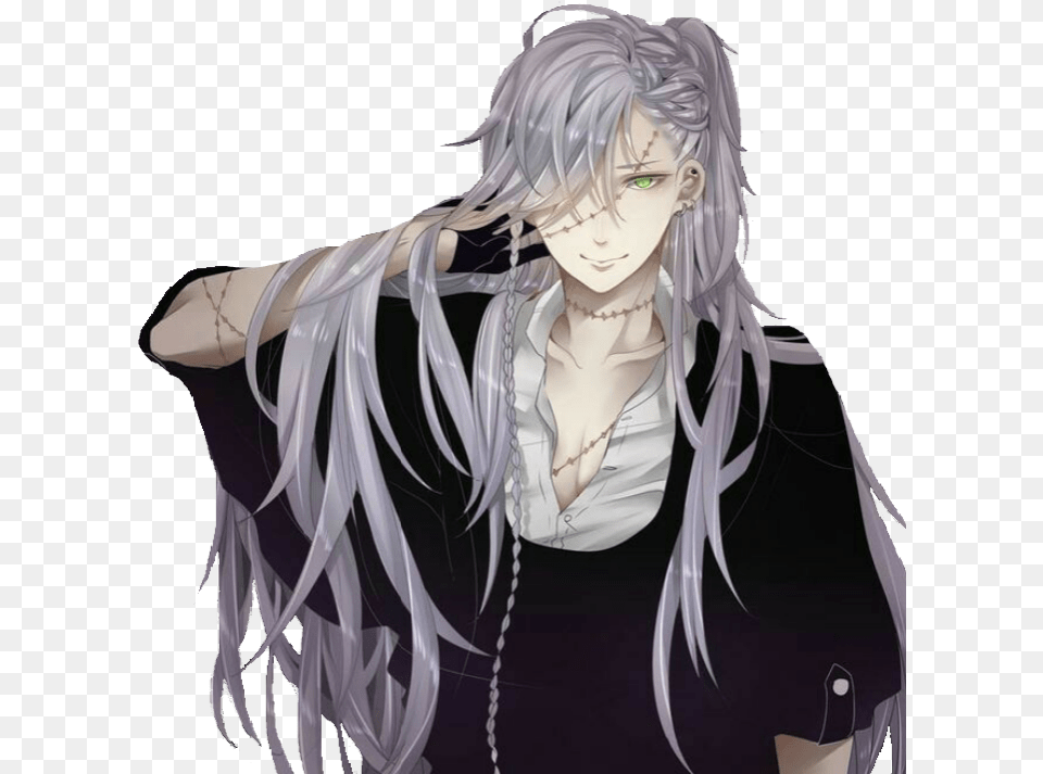 Undertaker Sticker Male Mad Hatter Anime Anime Boy With Long Hair, Adult, Publication, Person, Female Png