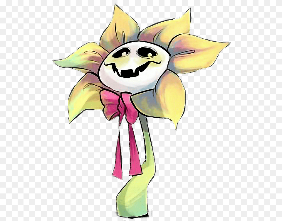 Undertale Flowey Anime Style Clipart Undertale Bad Flowey, Person, Art, Flower, Plant Free Png Download