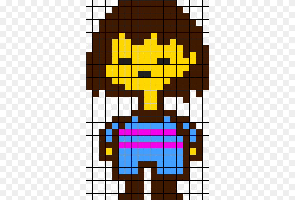 Undertale Frisk Perler Bead Pattern Bead Sprite Undertale Frisk Pixel Art Grid Png Image