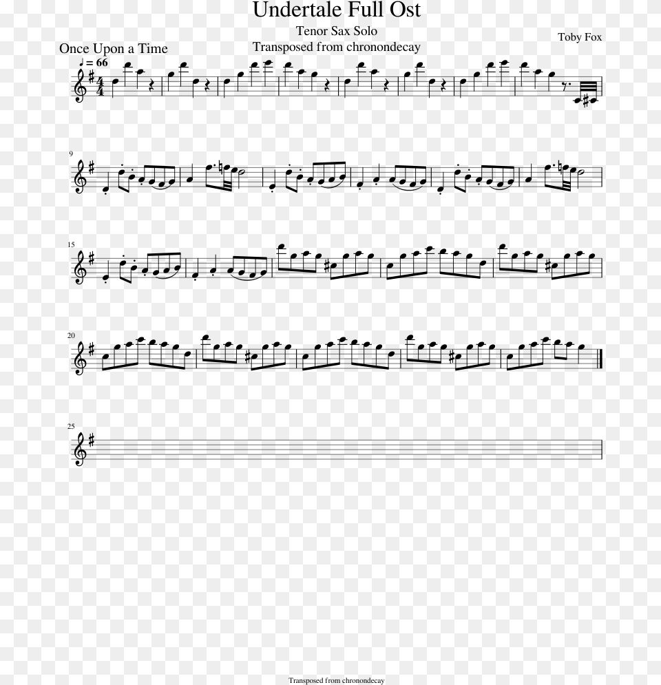 Undertale Full Ost Sheet Music Composed By Toby Fox Undertale Song Tenor Sax, Gray Free Png Download