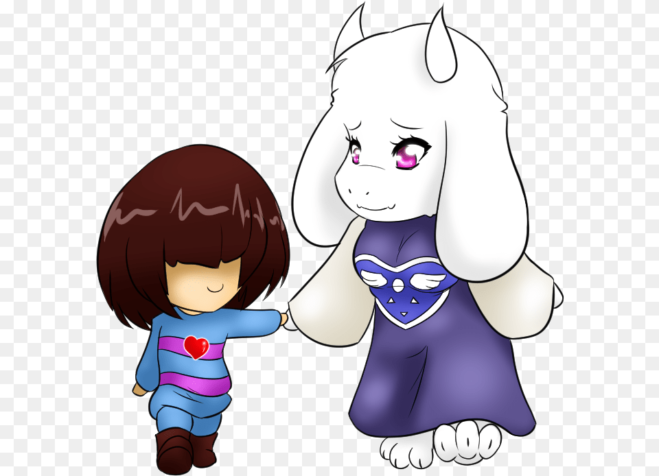 Undertale Hair Face Child Clothing Facial Expression Undertale Toriel And Baby Frisk, Book, Comics, Publication, Person Png Image