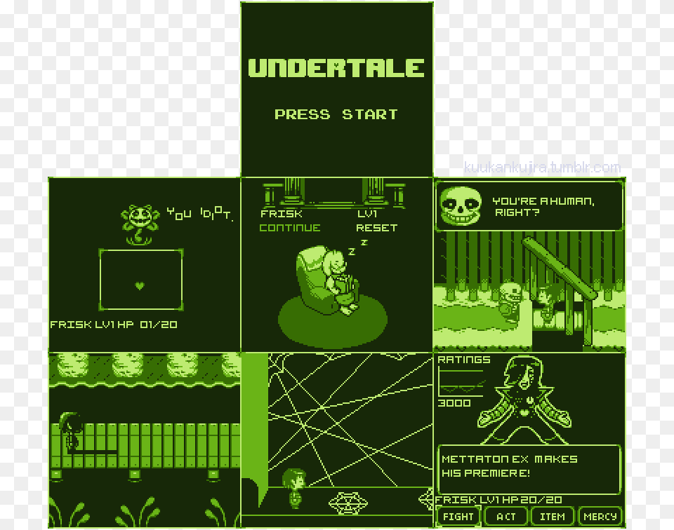 Undertale Press Start Kuukankujraturmblr Undertale For The Gameboy, Advertisement, Green, Poster, Person Free Png