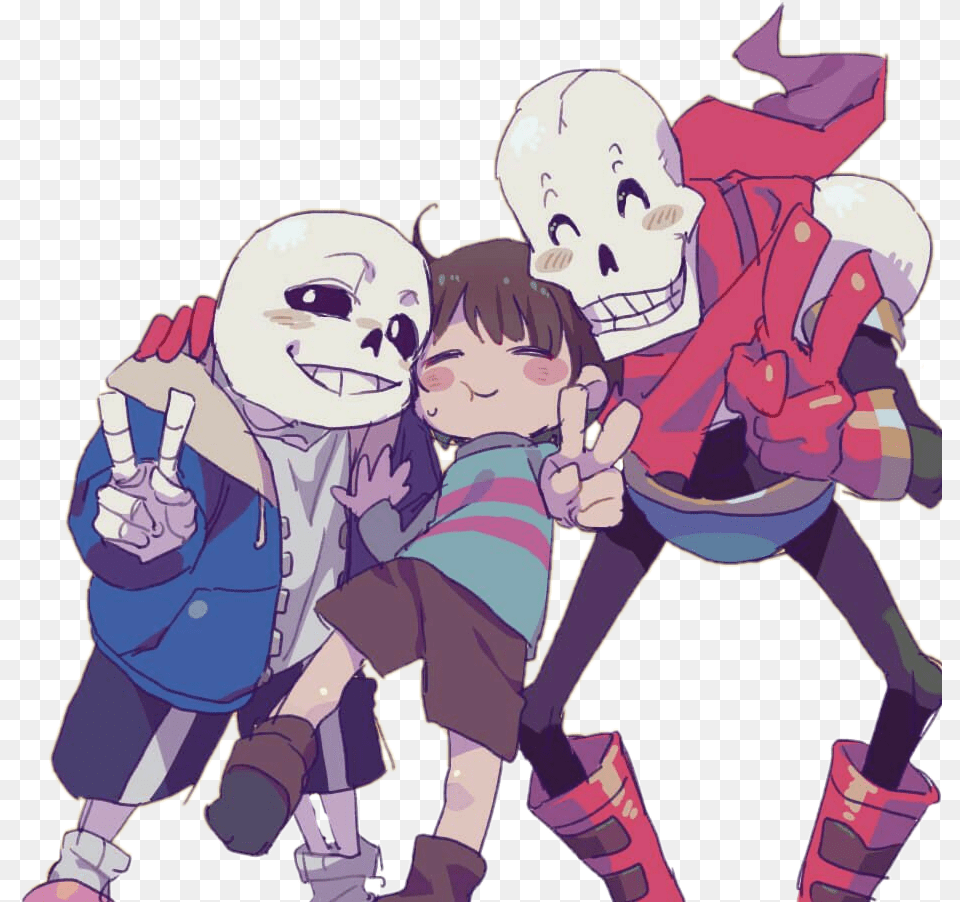 Undertale Sans Papyrus Frisk Undertalesans Undertalefrisk, Book, Comics, Publication, Baby Png Image