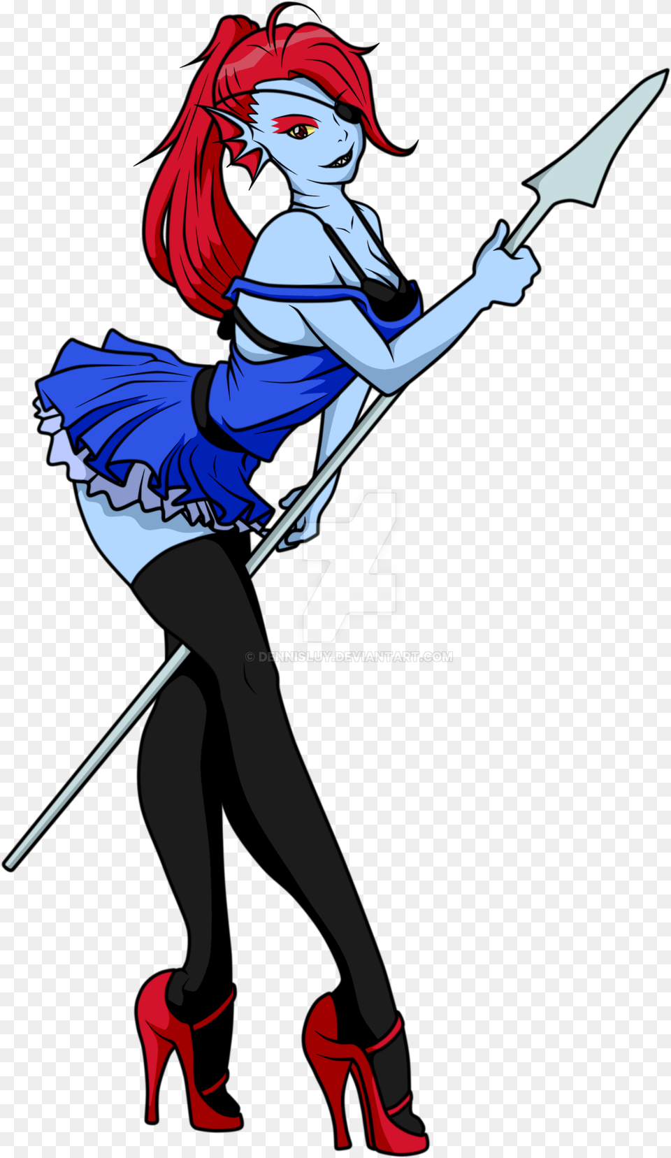 Undertale Undyne Sexy Swimming, Person, Book, Clothing, Comics Free Png