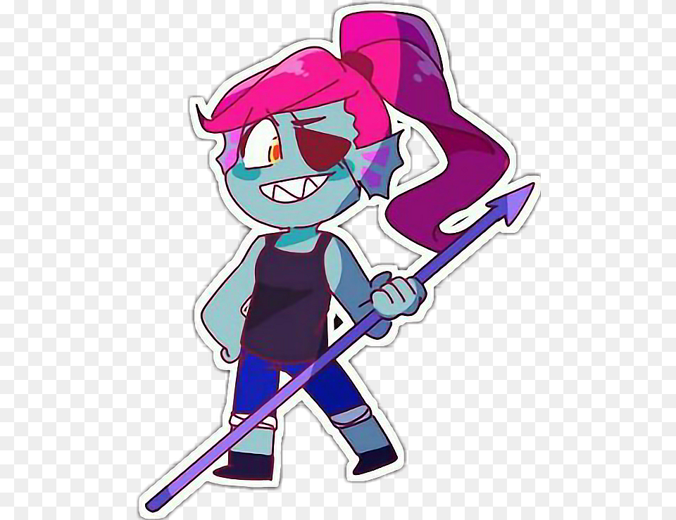 Undertale Undyne Sticker By Nikola Stickers Undertale, Book, Comics, Publication, Purple Png