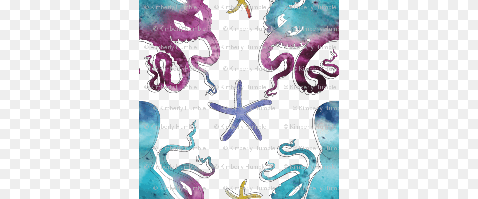 Underwater Watercolor Octopus, Animal, Sea Life, Invertebrate, Starfish Free Transparent Png