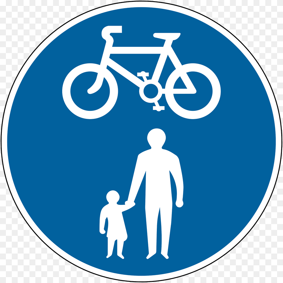 Undivided Shared Path Route For Cyclists And Pedestrians Only Clipart, Symbol, Sign, Adult, Person Png