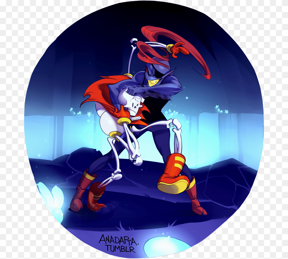 Undyne And Papyrus Drawn By Anadapta Undertale Undyne X Papyrus Sprite, Book, Comics, Publication, Disk Free Png