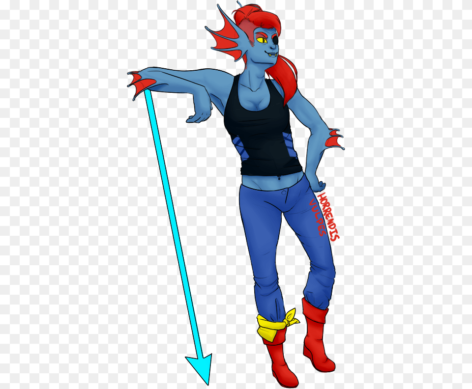 Undyne Cartoon, Clothing, Costume, Person, Book Free Png Download