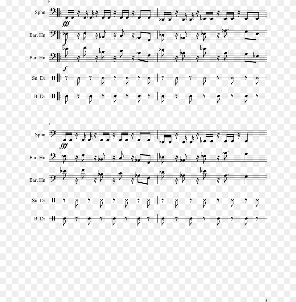 Undyne The Undying Sheet Music 3 Of 12 Pages Sheet Music, Gray Png Image