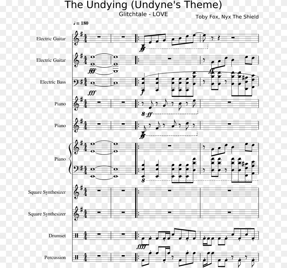 Undyne Theme Piano Sheet Music, Gray Png Image