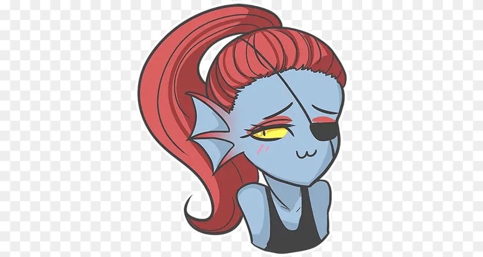 Undyne Undertale Whatsapp Stickers Stickers Cloud Sticker, Book, Comics, Publication, Baby Free Transparent Png
