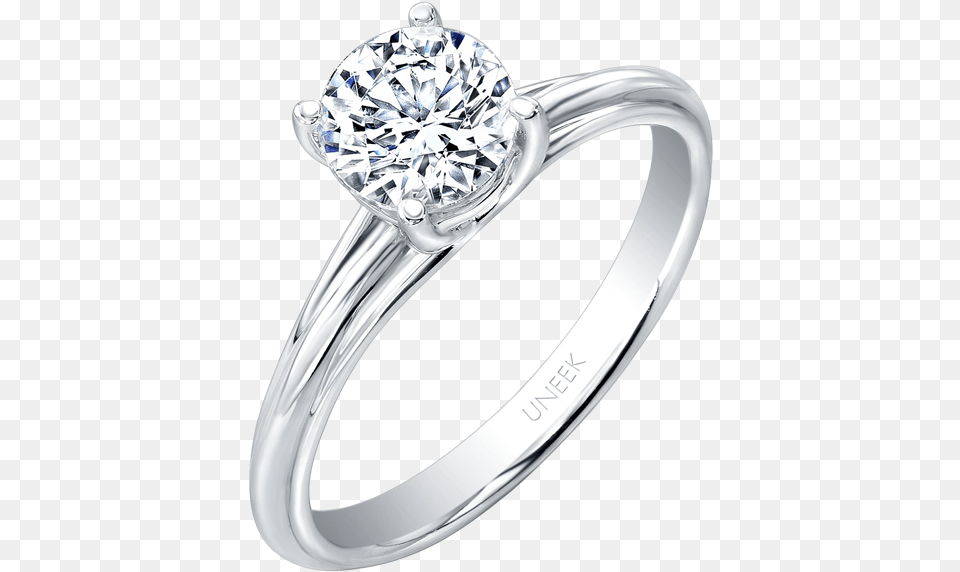 Uneek Classic Round Diamond Solitaire Engagement Ring 2 Ring Diamond Solitaire, Accessories, Jewelry, Silver, Gemstone Png