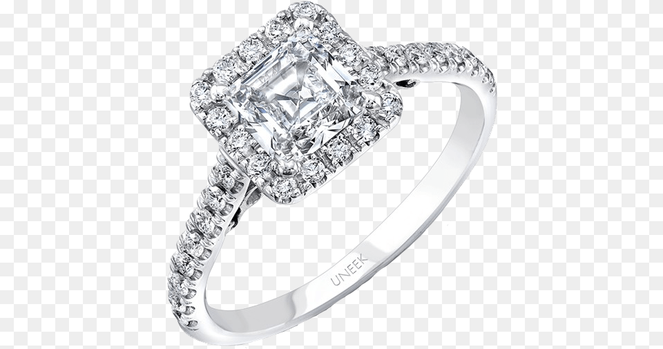 Uneek Fiorire Princess Cut Diamond Engagement Ring Princess Cut Square Halo, Accessories, Jewelry, Silver, Gemstone Png