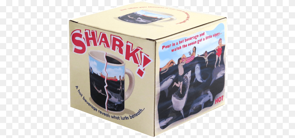 Unemployed Philosophers Guild Shark Mug, Box, Cup, Cardboard, Carton Png