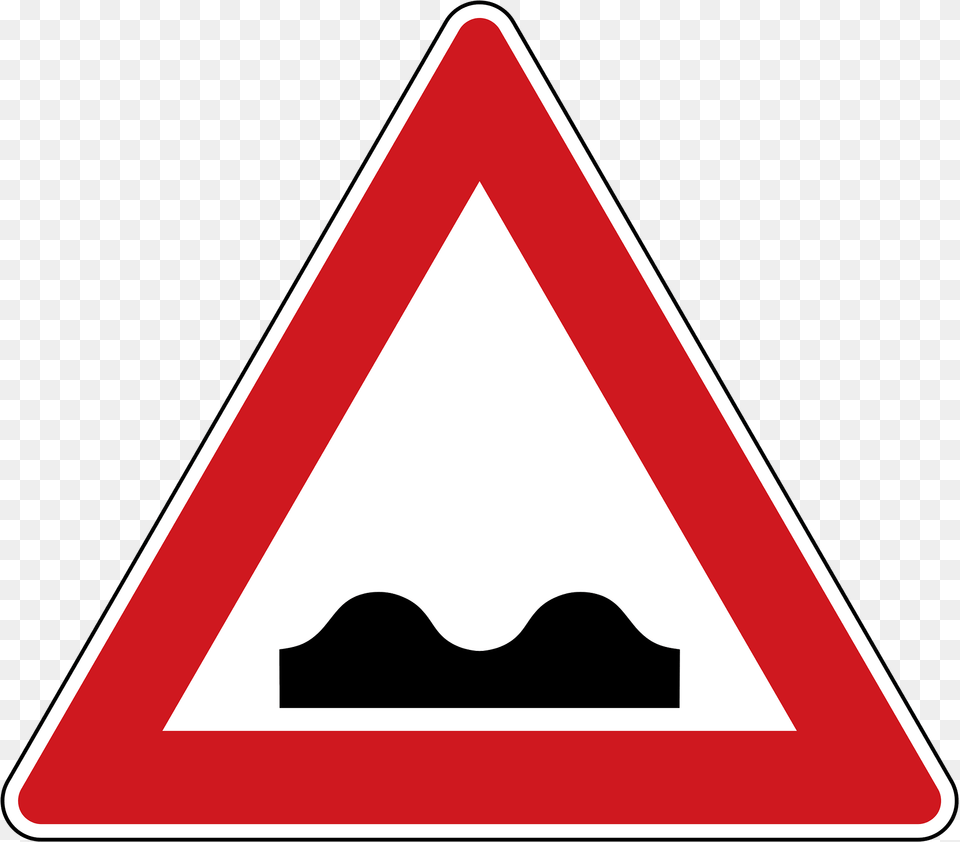 Uneven Road Ahead Sign In Czech Republic Clipart, Symbol, Road Sign, Triangle Free Png