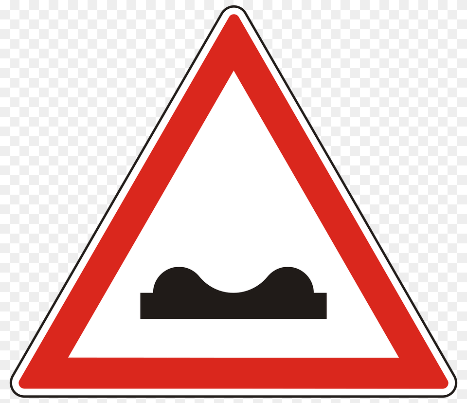Uneven Road Ahead Sign In Hungary Clipart, Symbol, Road Sign, Triangle Free Transparent Png