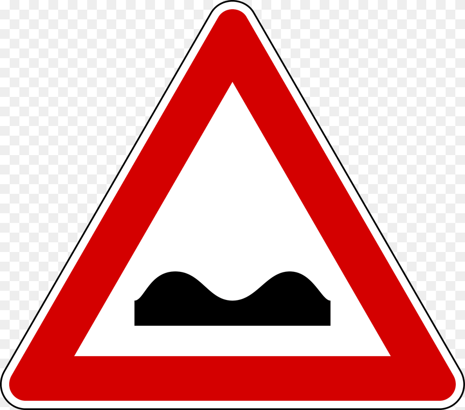 Uneven Road Ahead Sign In Italy Clipart, Symbol, Road Sign, Triangle Free Transparent Png