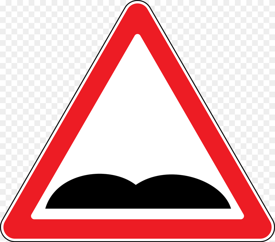 Uneven Road Ahead Sign In Moldova Clipart, Symbol, Road Sign Png Image