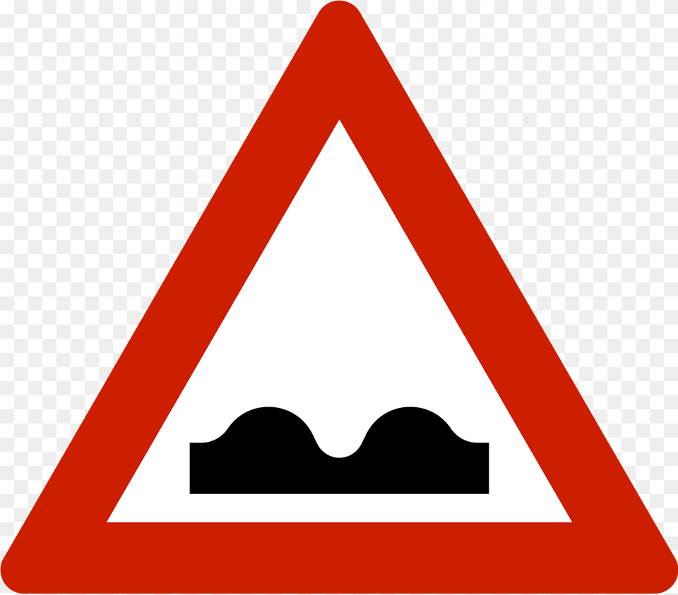 Uneven Road Ahead Sign In Norway Clipart, Symbol, Road Sign, Triangle Png Image