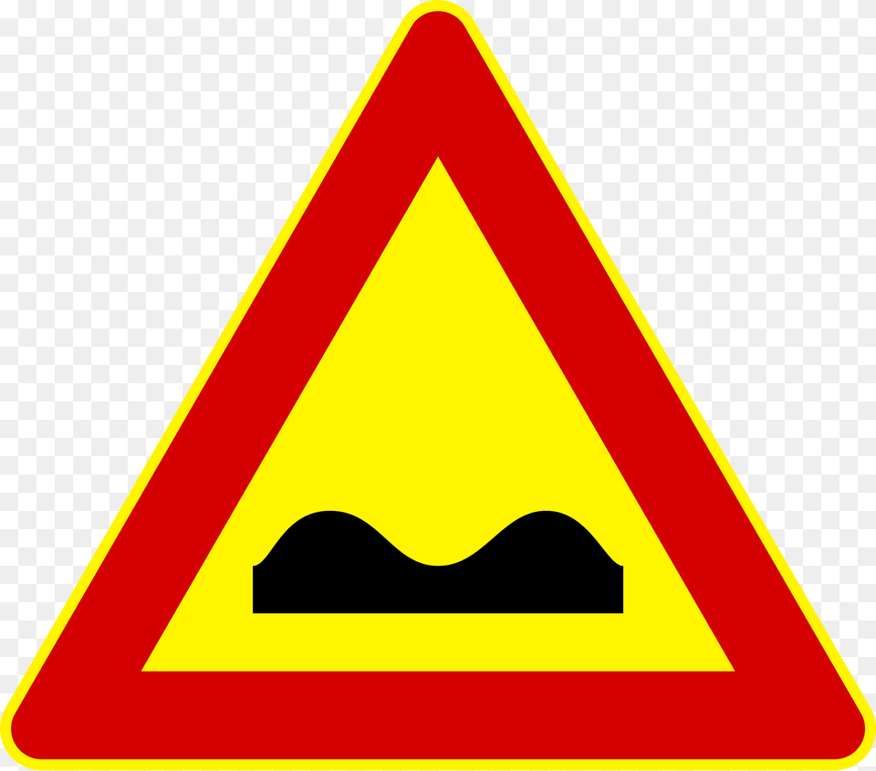 Uneven Road Clipart, Sign, Symbol, Road Sign, Triangle Png