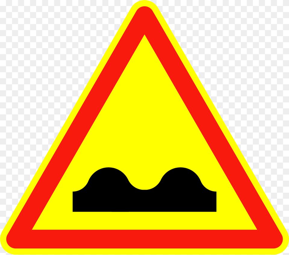 Uneven Road Clipart, Sign, Symbol, Road Sign, Triangle Png
