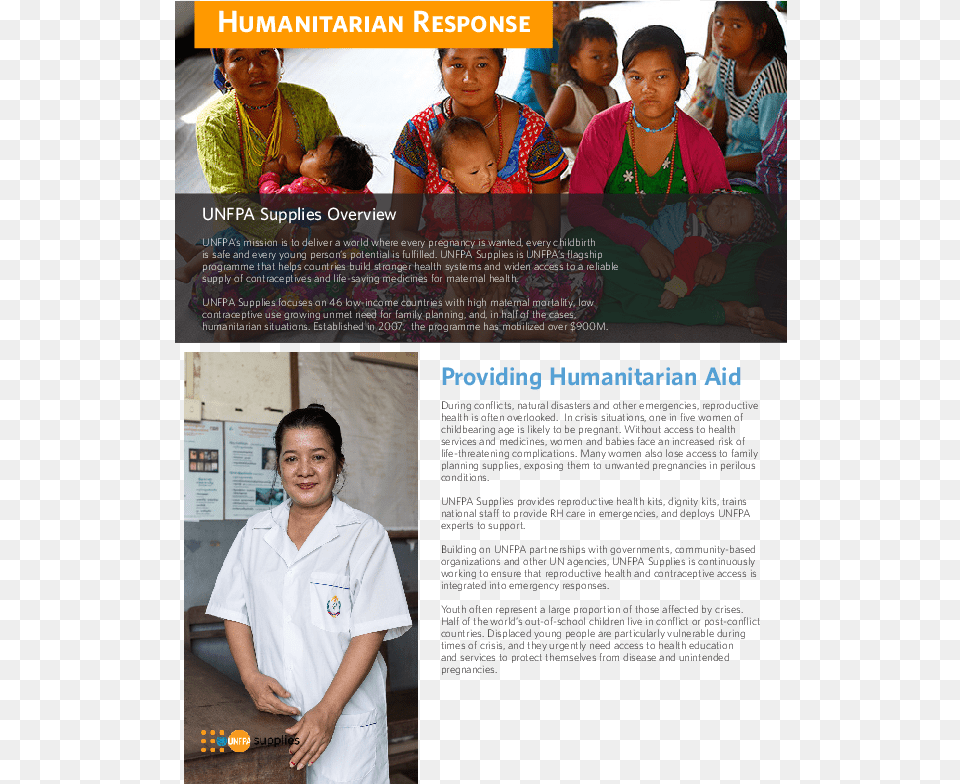 Unfpa Supplies Brochure, Advertisement, Poster, Adult, Person Free Transparent Png