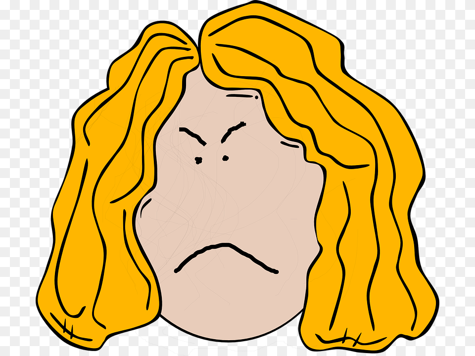 Unhappy Girl Clipart, Person, Face, Head Free Png