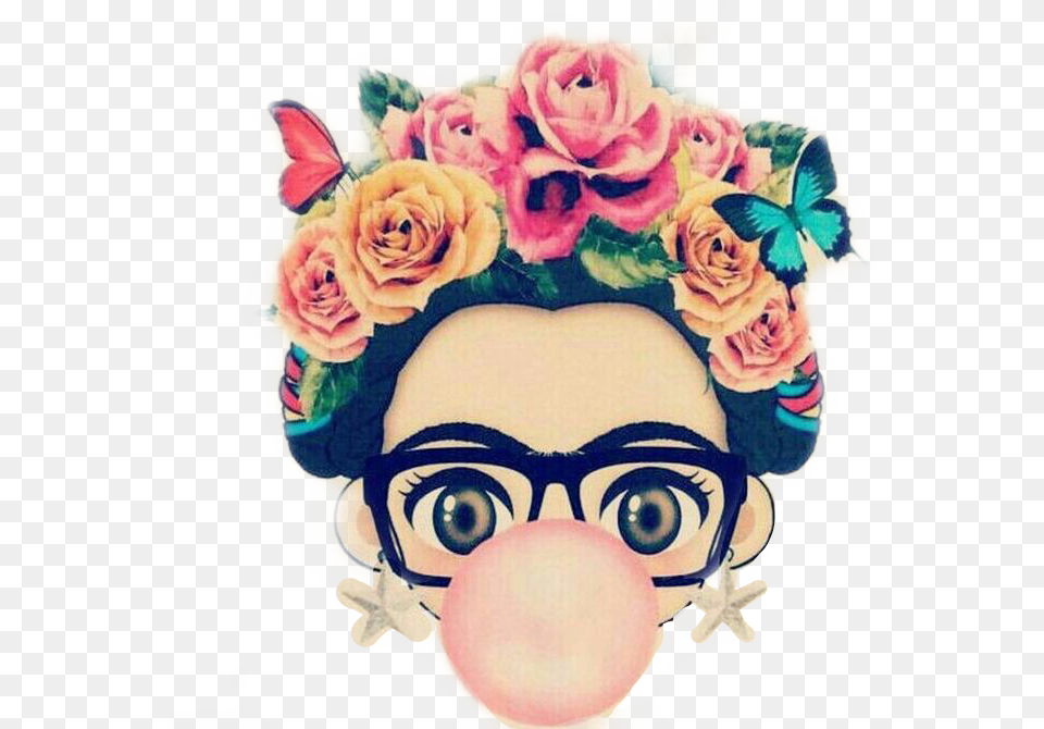 Unibrow Frida Kahlo Cartoon, Clothing, Hat, Rose, Plant Free Png Download