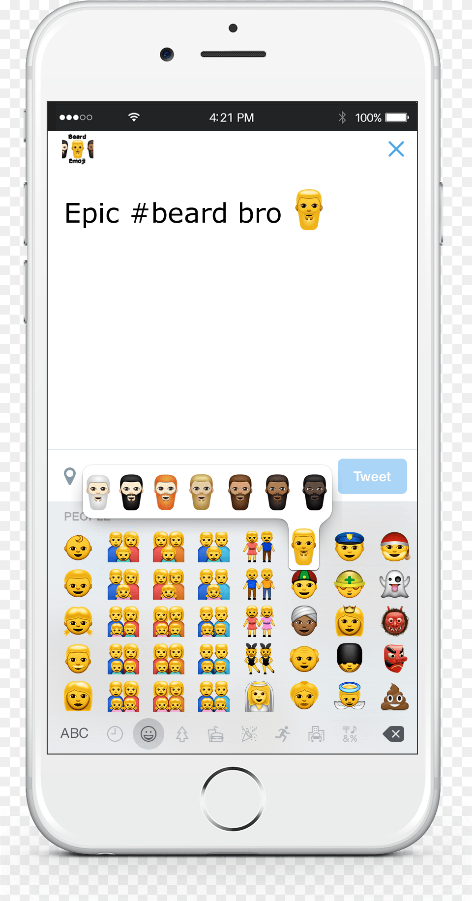Unicode Apple Google Android Beard Emoji Phone Emoji Apple, Electronics, Mobile Phone, Person, Text Png