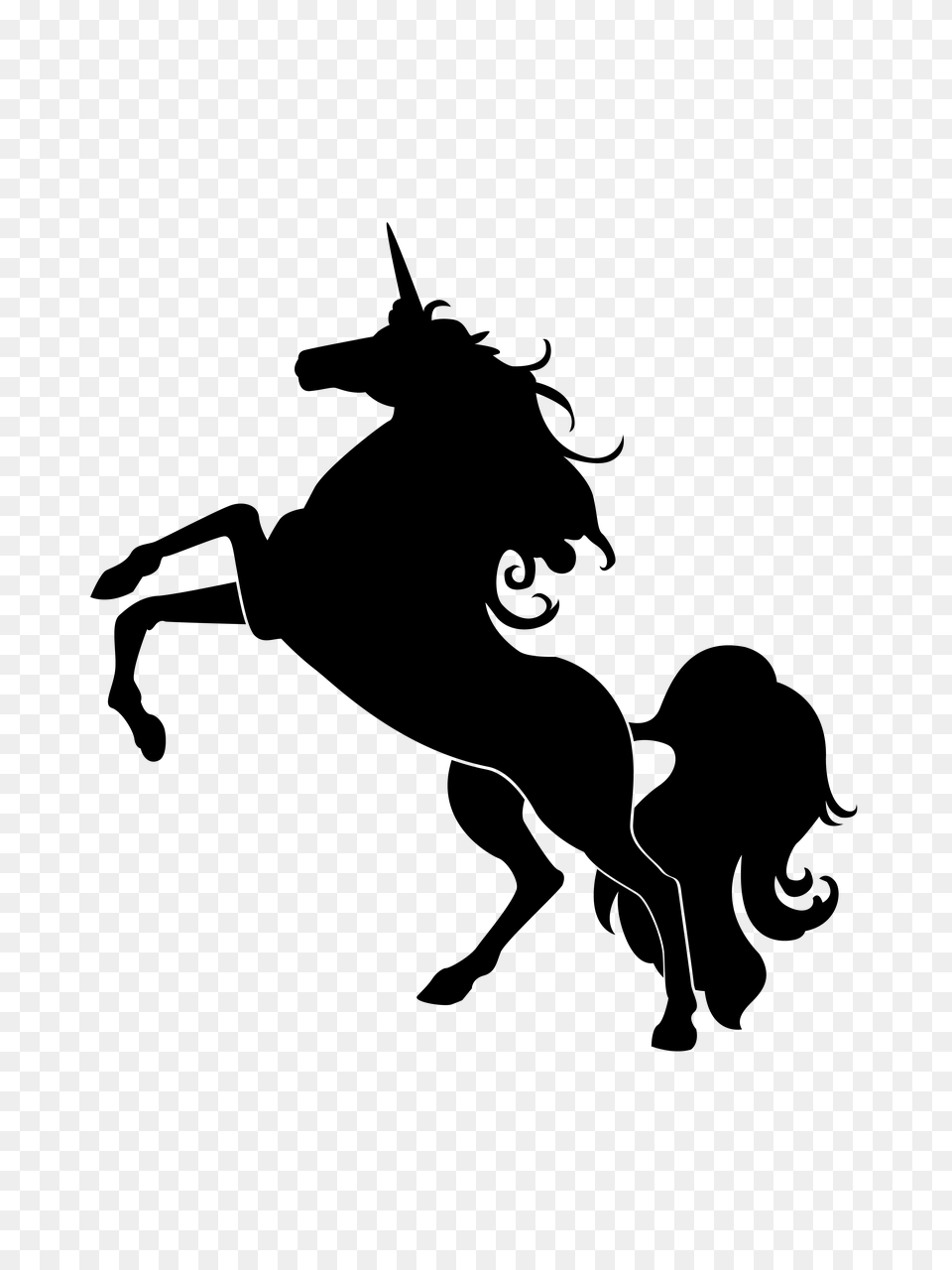 Unicorn Black Silhouette, Person, Stencil Free Png Download