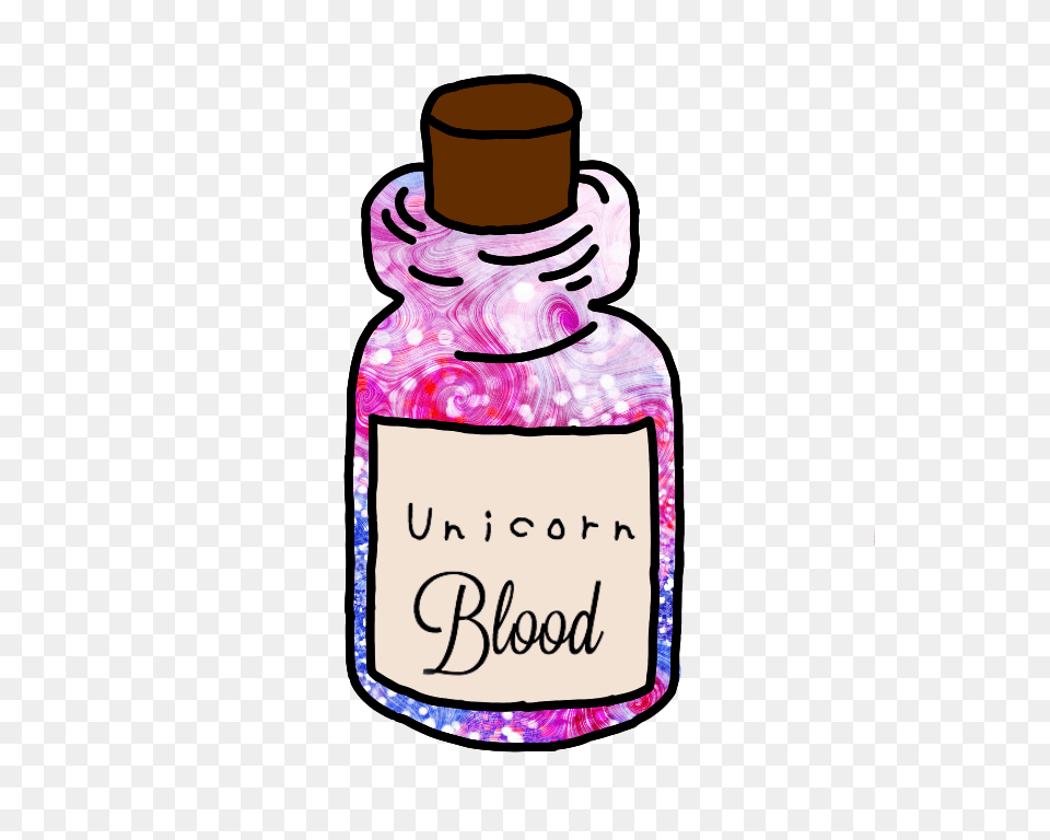 Unicorn Blood Sticker Tumblr Asthetic Aesthetic Aes, Bottle, Person, Ink Bottle Free Transparent Png
