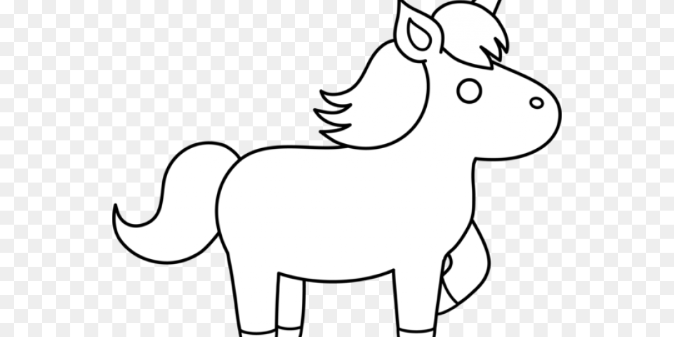 Unicorn Clipart Black And White, Stencil, Silhouette, Baby, Person Png Image