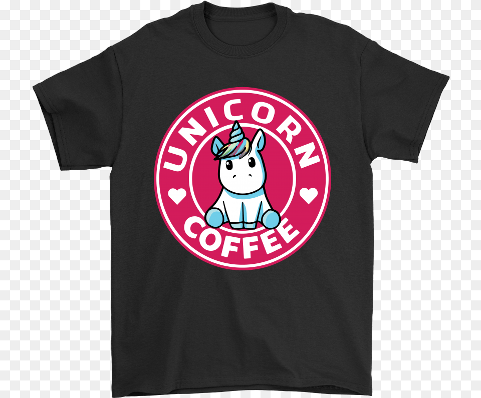 Unicorn Coffee Mashup Starbucks Logo Premium Shirts Shirt, Clothing, T-shirt, Animal, Canine Png
