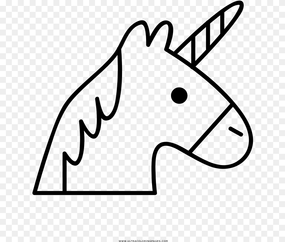 Unicorn Coloring, Gray Png