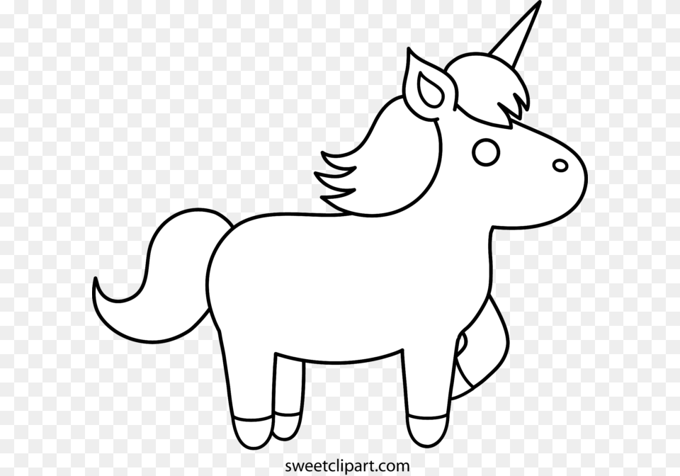 Unicorn Coloring, Stencil, Silhouette, Animal, Fish Free Png Download