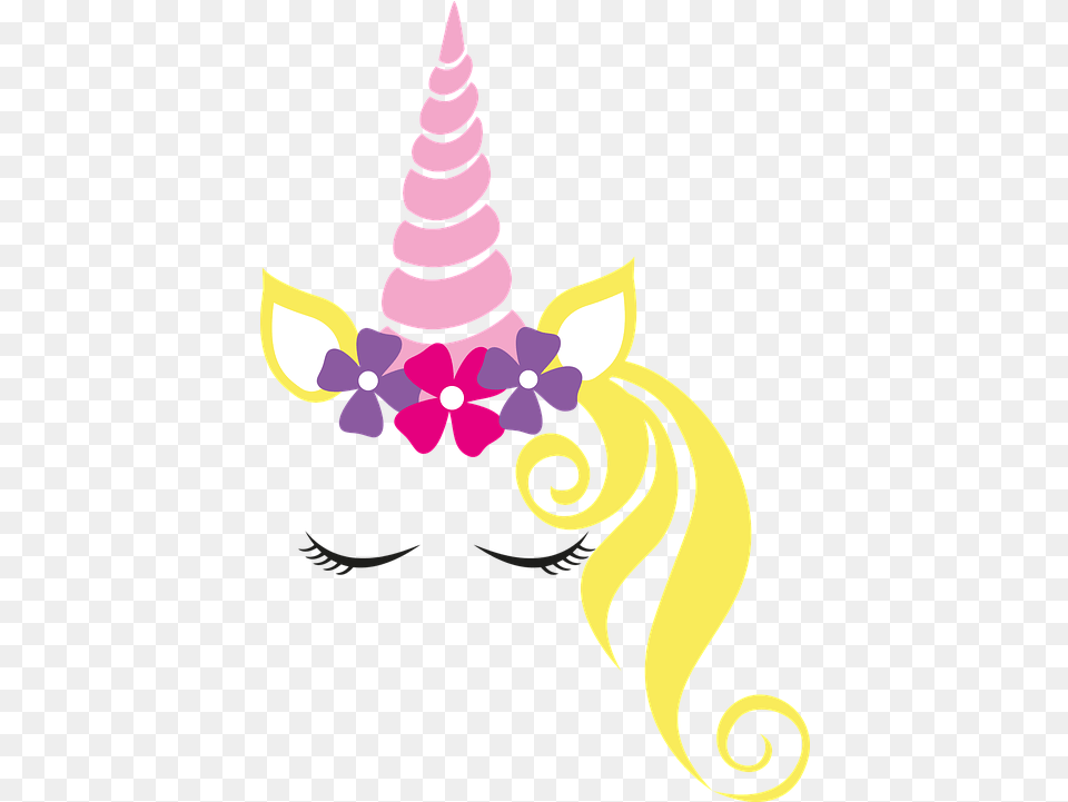 Unicorn Crown Flower Horn Cake Topper Unicorn Topper, Art, Graphics, Floral Design, Pattern Png Image