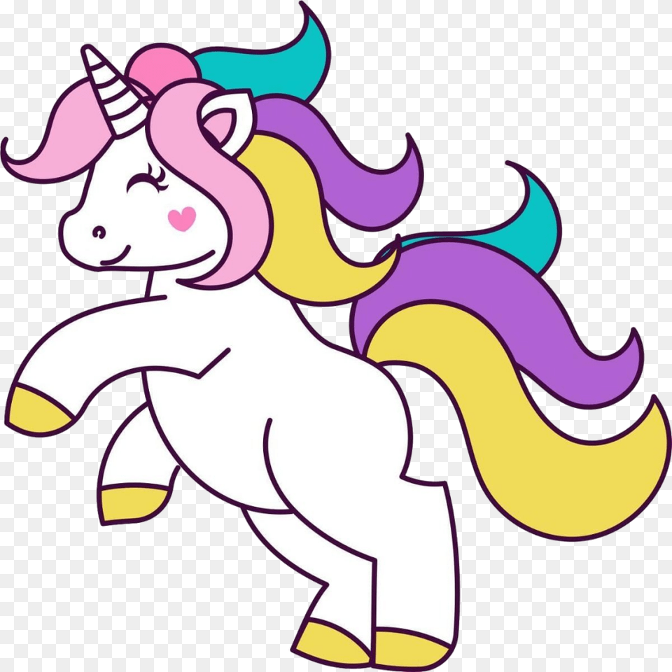 Unicorn Cute Coloring Page, Cartoon, Purple, Art, Baby Png Image