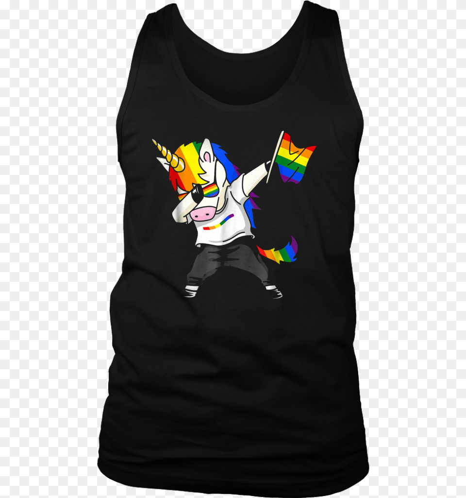 Unicorn Dabbing Lgbt Pride Flag Gay Lesbian T Shirt Portable Network Graphics, Clothing, T-shirt, Tank Top, Baby Free Png Download