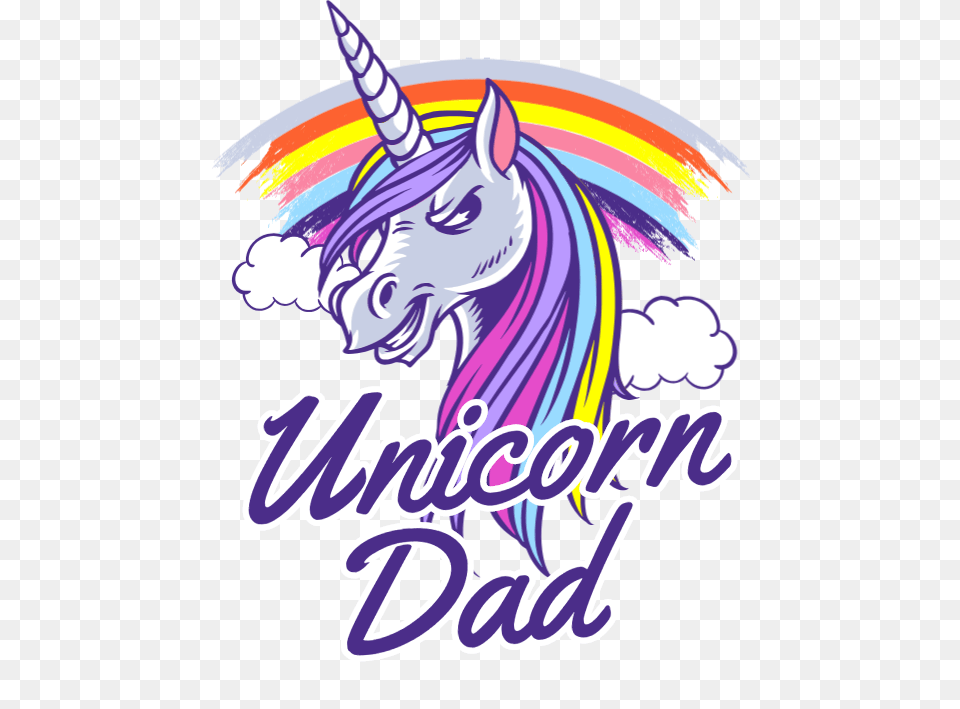 Unicorn Dad Udesign Demo T Shirt Design Software, Purple, Book, Comics, Publication Free Transparent Png
