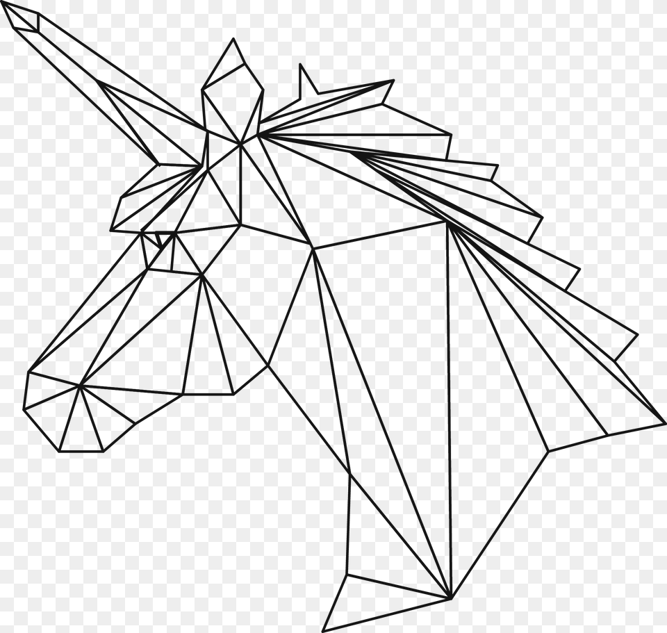 Unicorn Design Designs Geometric Unicorn, Art, Paper, Origami, Drawing Free Png