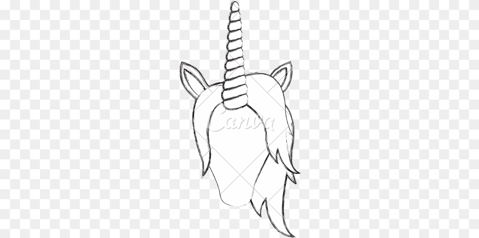 Unicorn Drawing Front Face Draw A Unicorn Horn Front, Animal, Mammal, Wildlife, Baby Free Png
