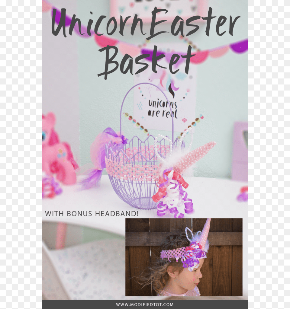 Unicorn Easter Basket Amp Headband Unicorn Easter Basket Ideas, Person, People, Hat, Clothing Free Transparent Png